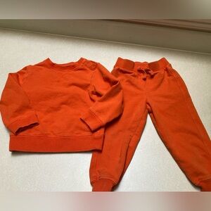 Primary Clothing |  2 piece sweatshirt and sweatpants | 18-24 mo. | Tangerine